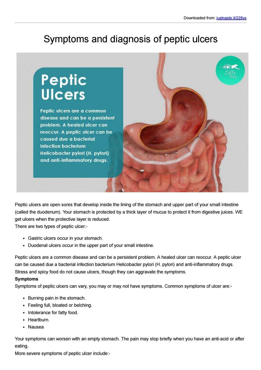 Symptoms and diagnosis of peptic ulcers by Vivek Waghmare ...